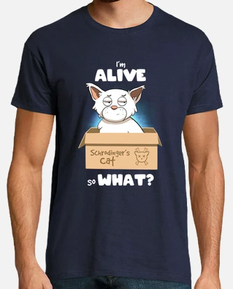 Gato de schrodinger camiseta hotsell