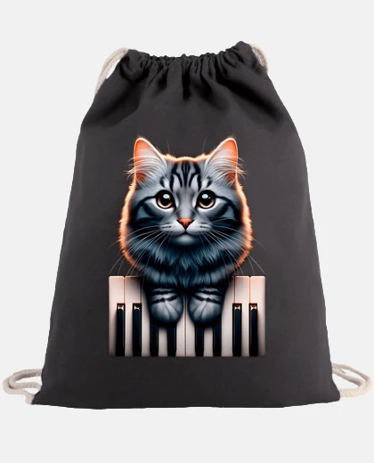 Bolsa Gato Toca El Piano Gatito Música Pianista