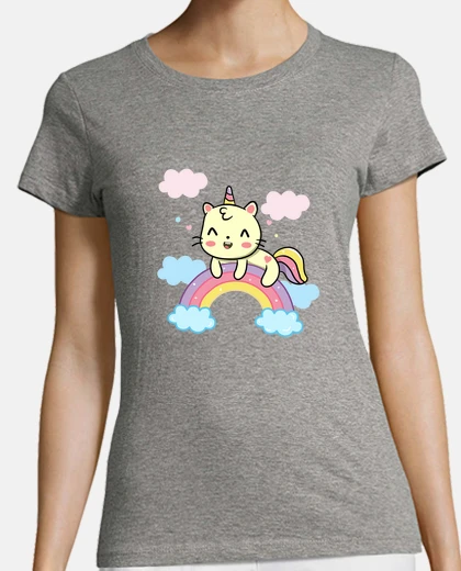 Playera Gato Unicornio Arcoiris