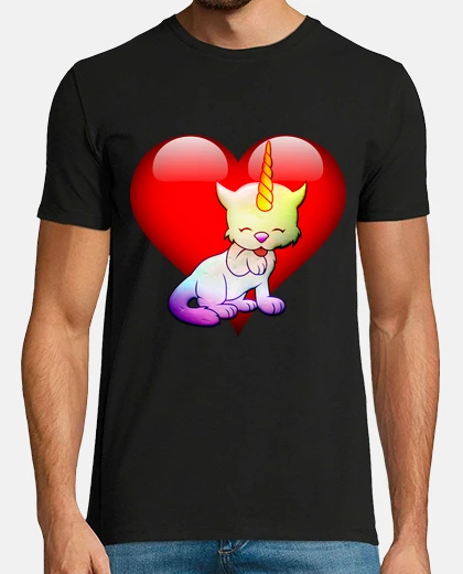Camiseta Gato unicornio corazon