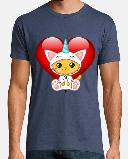 Camiseta Gato unicornio corazon