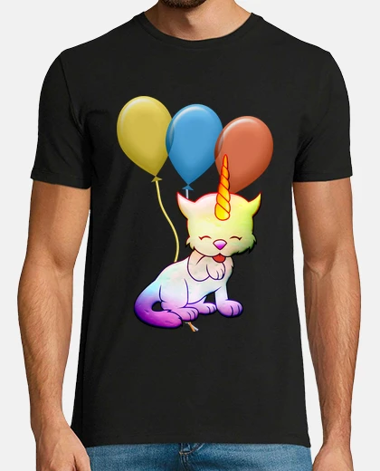 Camiseta Gato unicornio globos