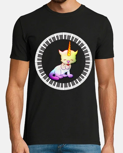 Camiseta Gato unicornio piano