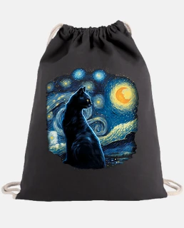 Gato Noche Luna Pintura Van Gogh