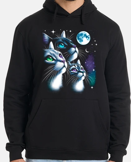 Sudadera Gatos a La Luz de la Luna Llena Gatitos