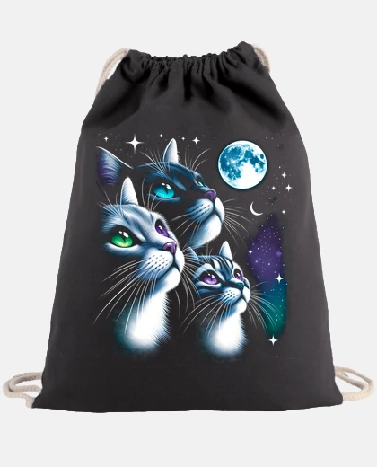 Bolsa Gatos a La Luz de la Luna Llena Gatitos