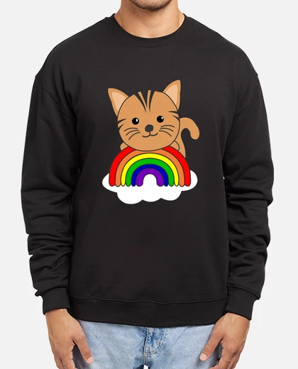 Sudadera gatos arcoíris resplandecer kawaii gato laTostadora