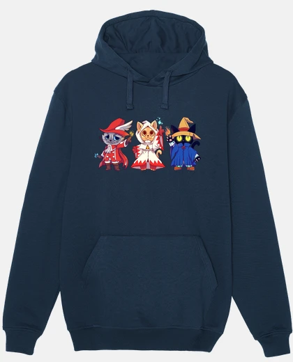 Sudadera gatos magos negros blancos rojos - sudadera con capucha para hombre