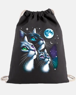 Gatos a La Luz de la Luna Llena Gatitos