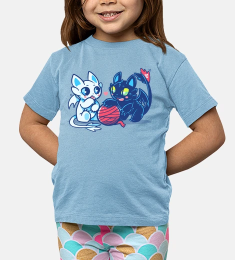 Abbigliamento gatti del drago di luce e notte - maglietta per bambini