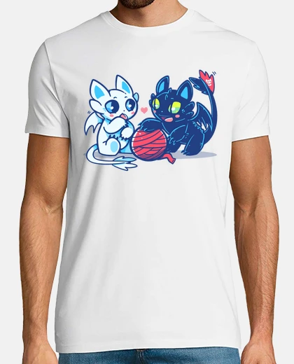 T-shirt gatti draghi leggeri e notturni - camicia da uomo