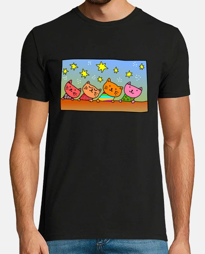 T-shirt gatti e stelle