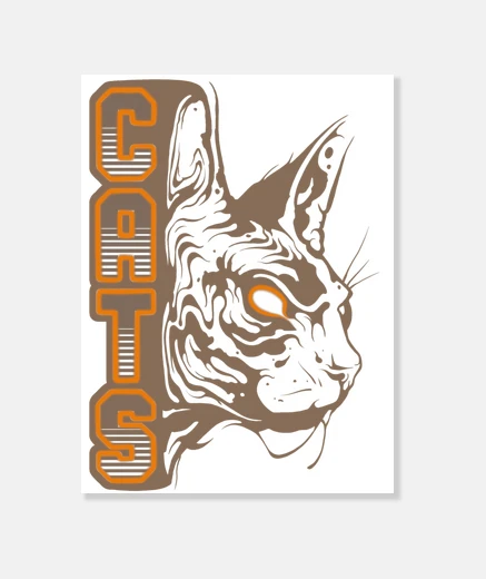 Stampa gatti sphynx gatto cartone animato line
