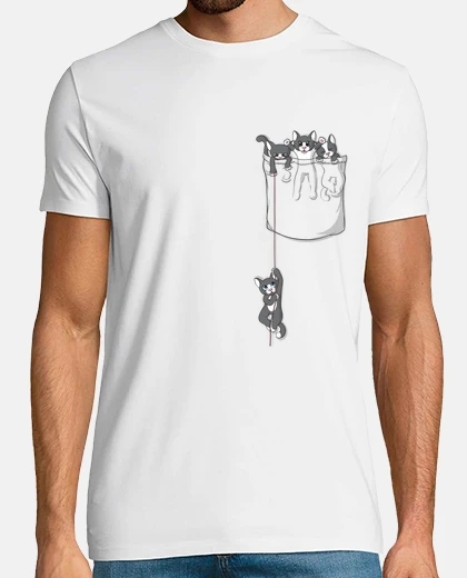 T-shirt gattino tasca