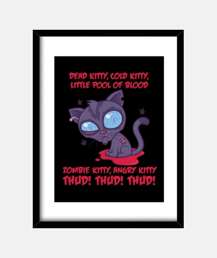 Quadro gattino zombie arrabbiato freddo morto