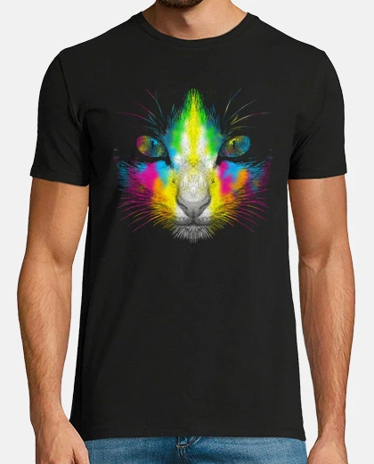 T-shirt gatto al neon