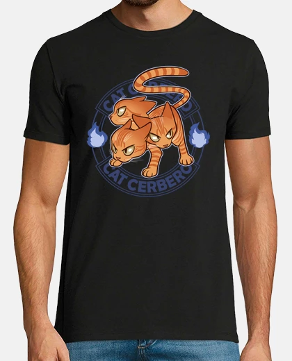 T-shirt Gatto Cerbero - Arancione
