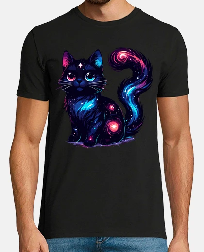 T-shirt gatto cosmico kawaii tra le stelle