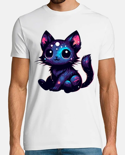 T-shirt gatto cosmico kawaii tra le stelle