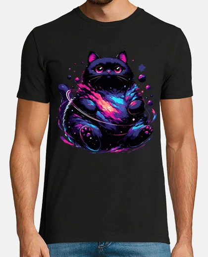 T-shirt gatto cosmico kawaii tra le stelle