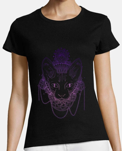 T-shirt gatto degradato, t-shirt donna