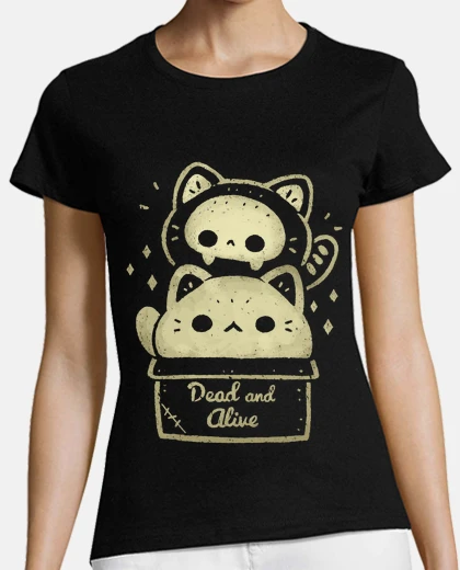 T-shirt gatto di Schrödinger kawaii inquietante