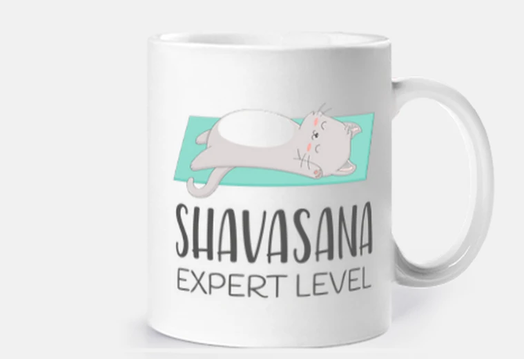 Tazza gatto divertente che fa yoga tazza