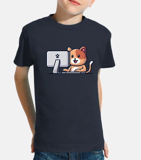 Abbigliamento gatto e il suo computer