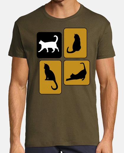 T-shirt gatto ete a giallo
