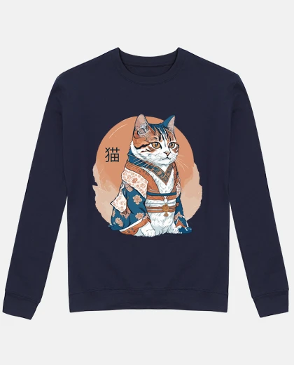 Felpa gatto giapponese che indossa abiti trad