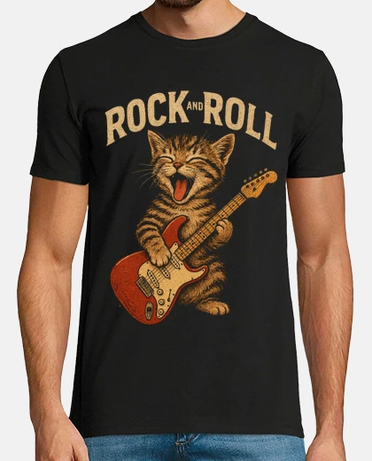 T-shirt gatto Ito chitarrista rock and giochi d