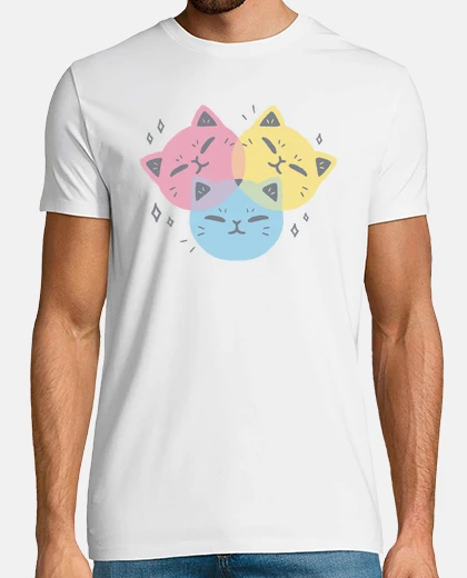 T-shirt gatto kawaii cmyk