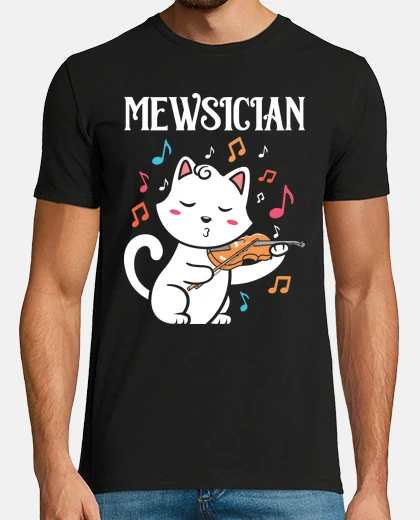 T-shirt gatto musicista