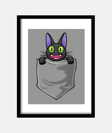 Quadro gatto nero in tasca