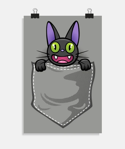 Poster gatto nero in tasca