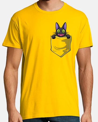 T-shirt gatto nero in tasca
