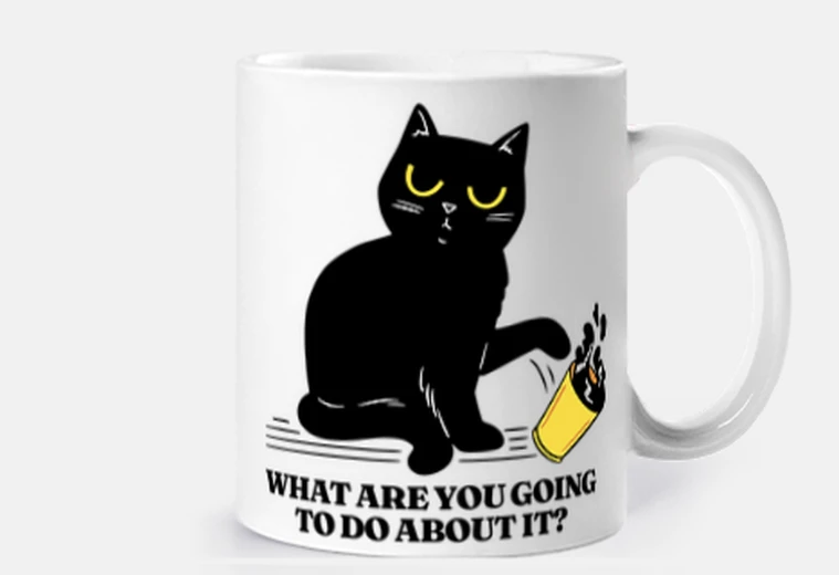 Tazza gatto nero provocante sciocchezza rifiuta stupidità tazza caffè tè cornetti infuso di erbe