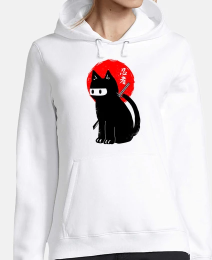 Felpa gatto ninja nero