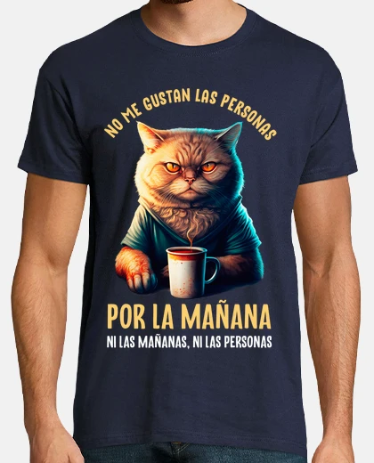 T-shirt gatto non mi piacciono le per mattino caffè umorismo lunedì