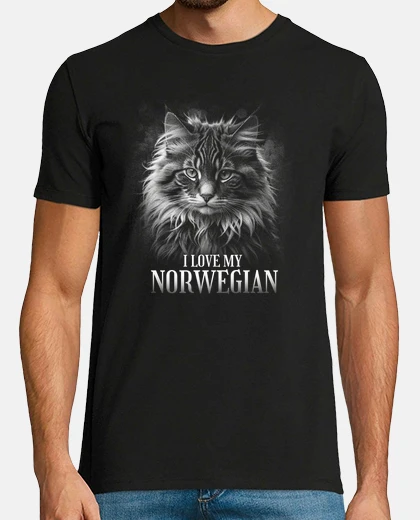 T-shirt gatto norvegese norvegia oslo neve