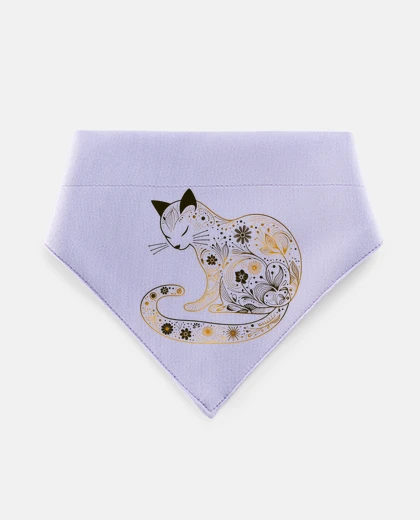 Mascotas gatto oro moda bohémien chic cottage