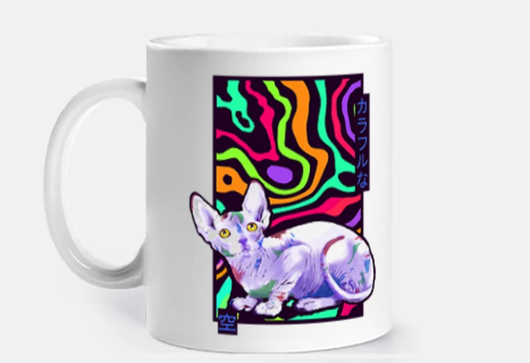 Tazza gatto sfinge colorato