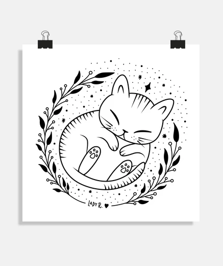 Poster gatto sognante iii