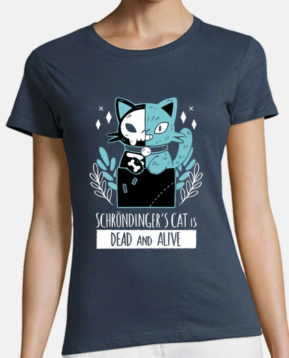 T-shirt gatto vivo e morto