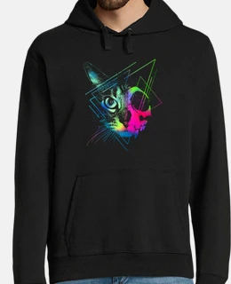gatto con teschio geometrico