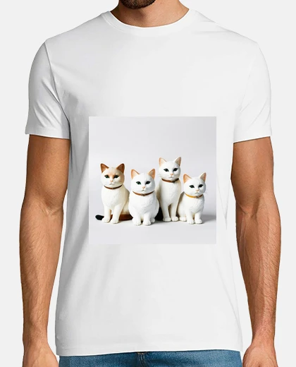 T-shirt gattoti bianchi