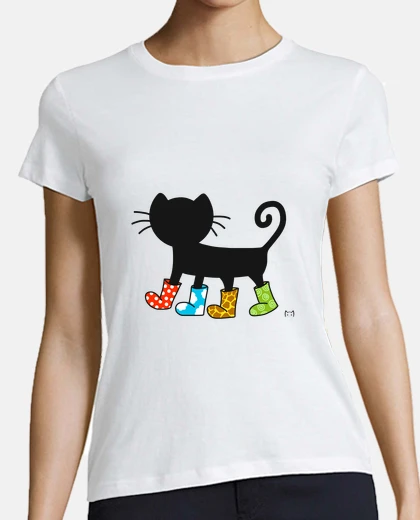 T-shirt gattoto con gli stivali