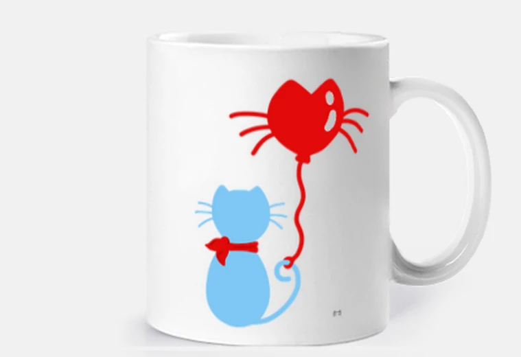 Tazza gattoto palloncino cuore san valentinoo