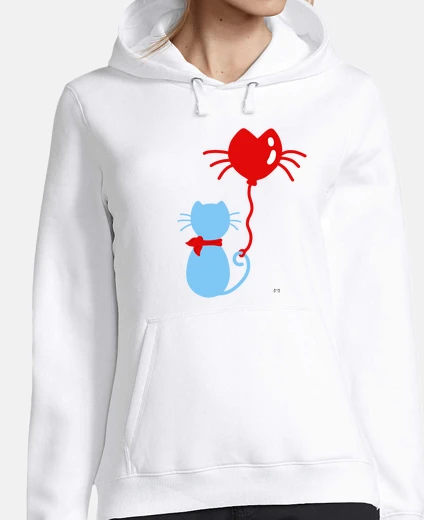 Felpa gattoto palloncino cuore san valentinoo