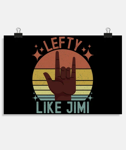 Poster gaucher comme jimi gaucher rock s